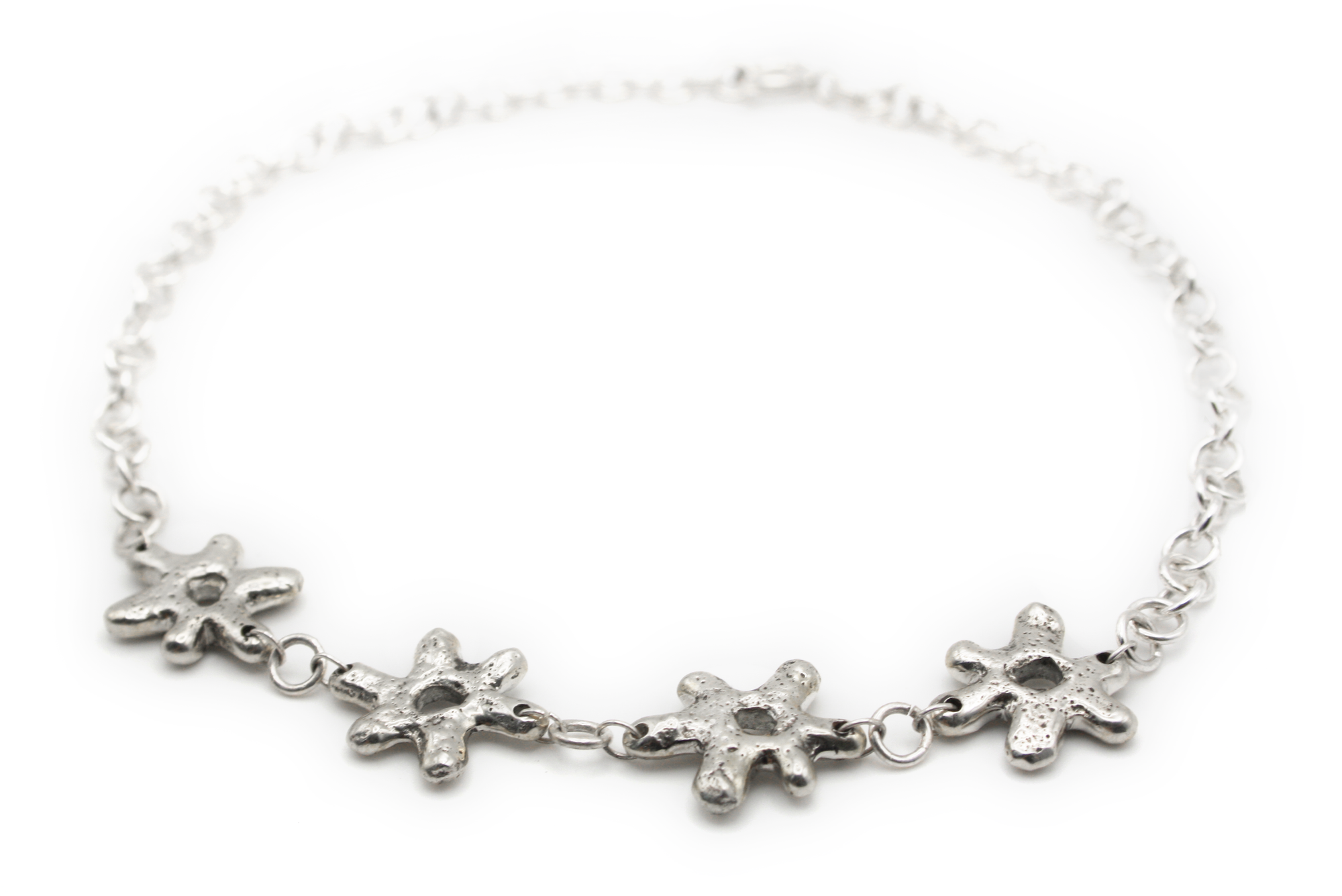 Close-up of BLOOM BLOOM choker showing organic floral motifs