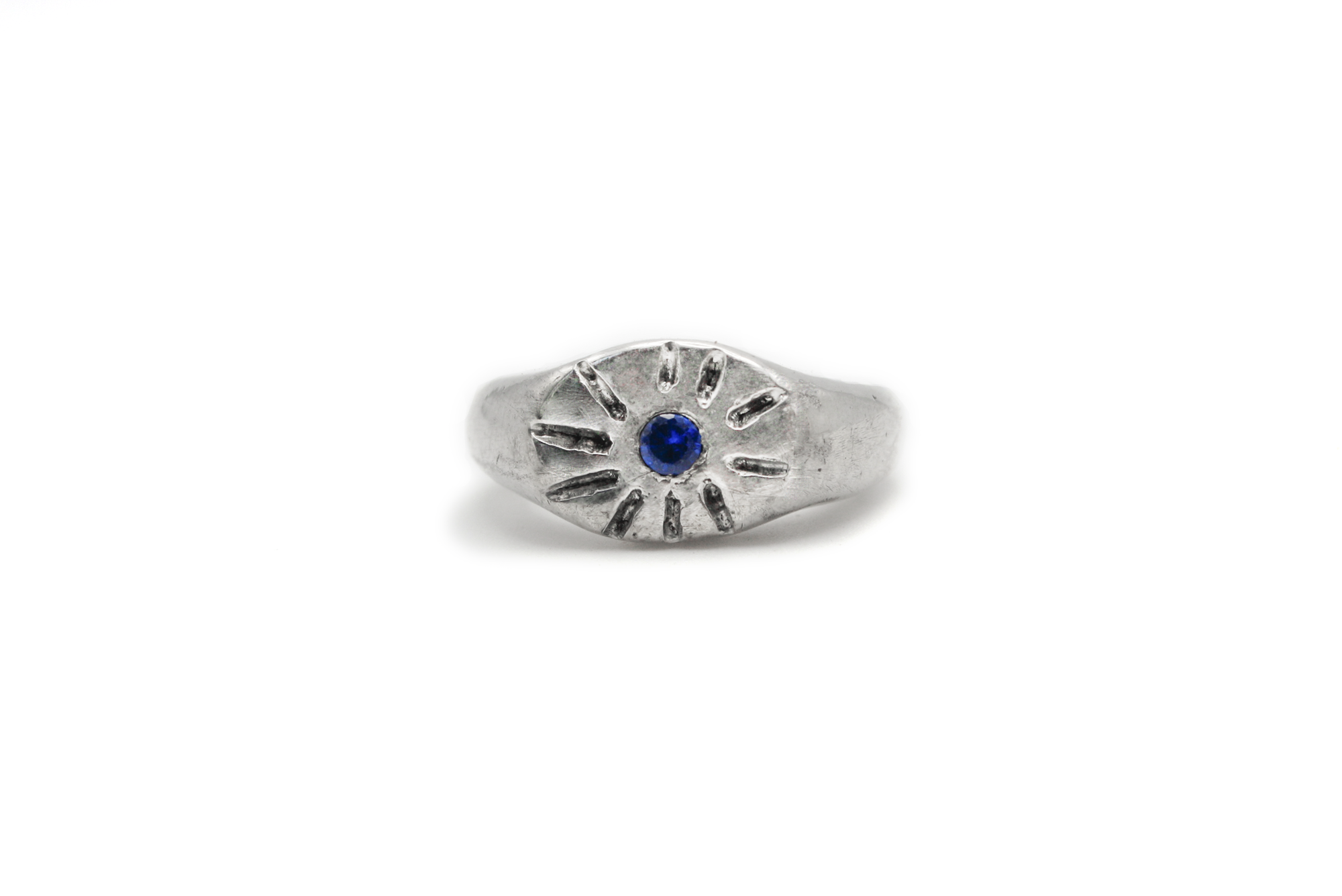 SUN SPLASH hand-carved 925 sterling silver ring inspired by ocean sunrise
