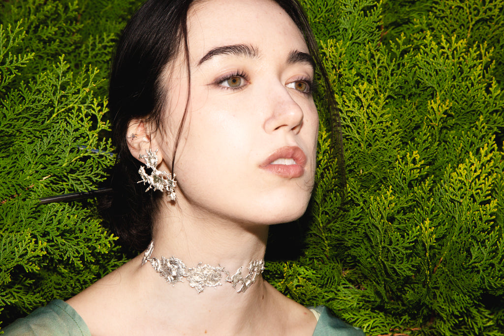 NEXUS handmade sterling silver earrings inspired by neural pathways