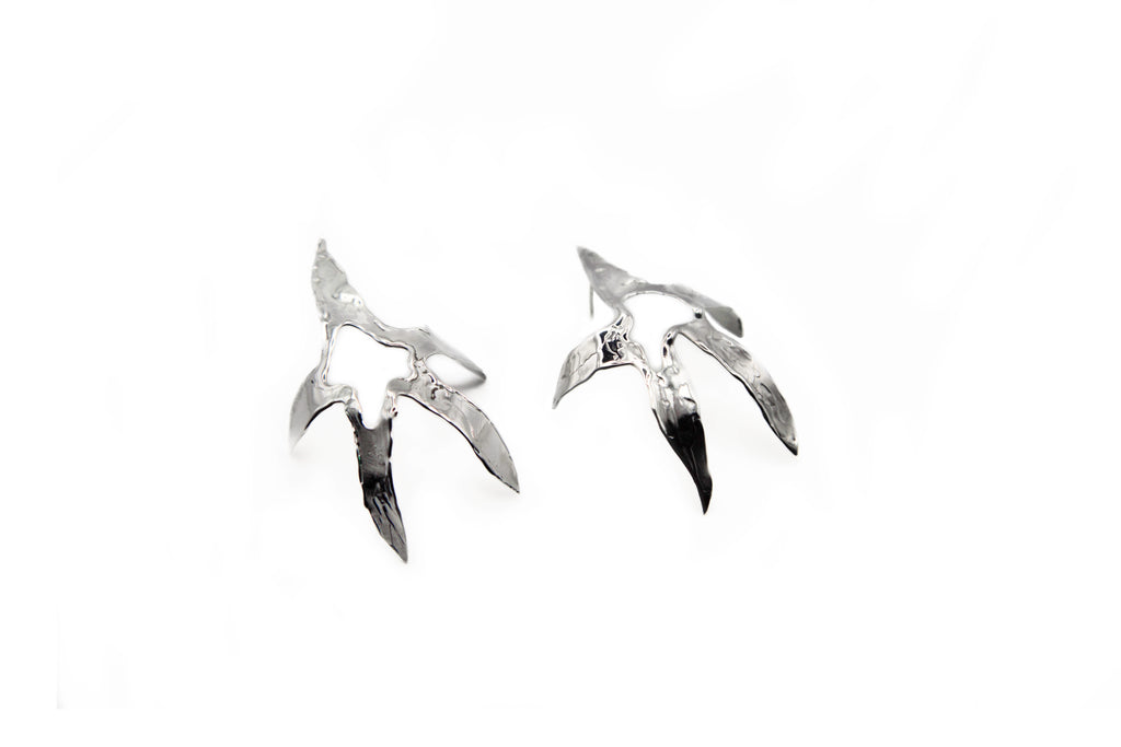 GLEAM hand-carved 925 sterling silver earrings with bold statement design
