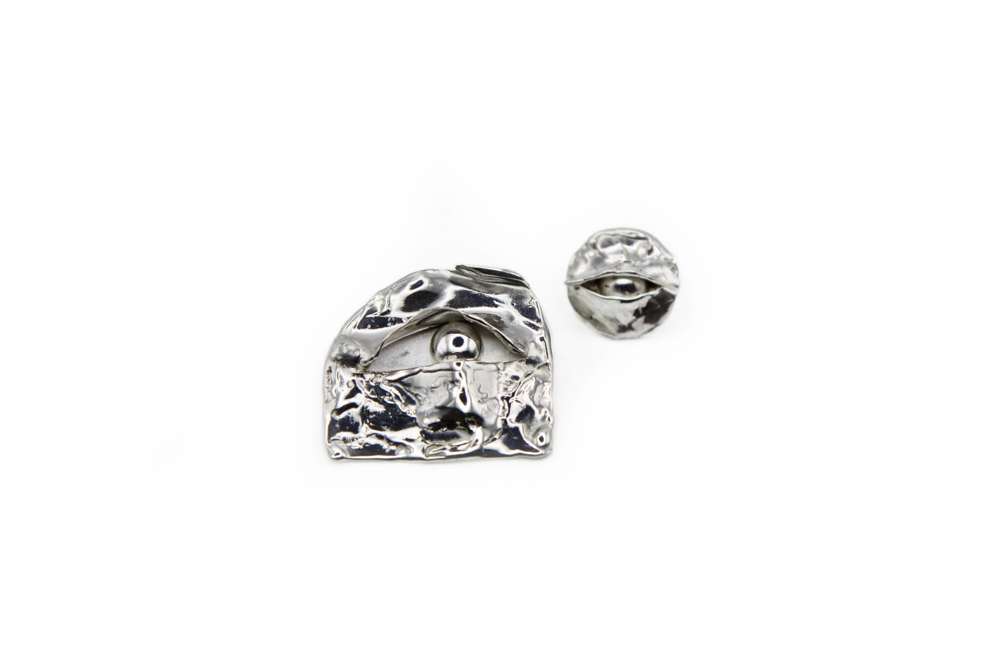 ORBIS hand-carved 925 sterling silver earrings with striking observation design