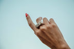 1960 hand-carved 925 sterling silver ring inspired by free-spirited 1960s era