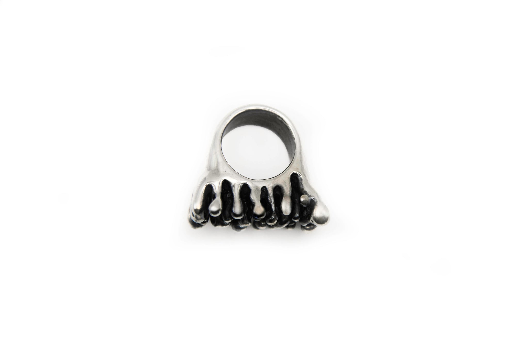 TENDRA hand-carved 925 sterling silver ring with mysterious deep-sea inspired design