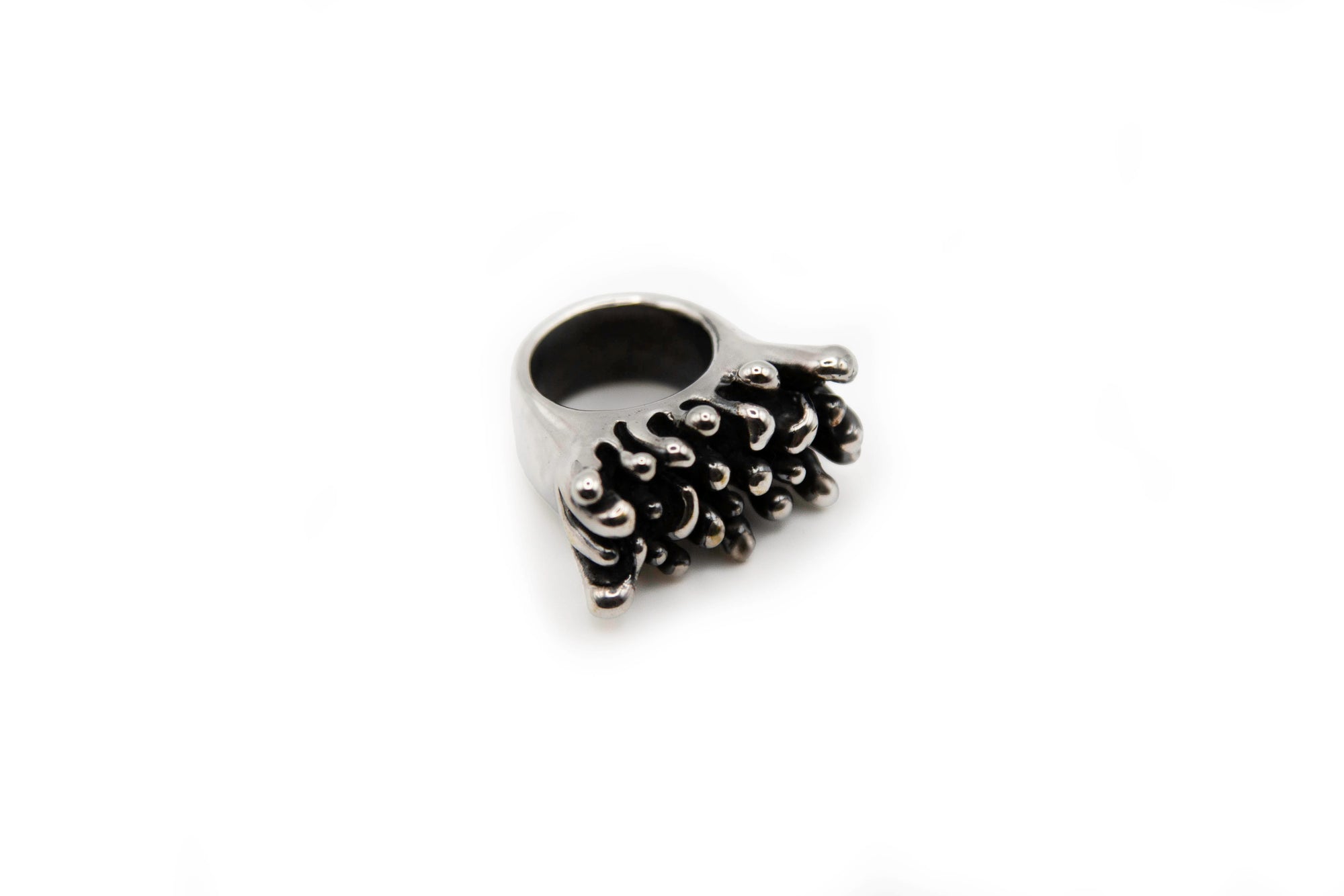 TENDRA hand-carved 925 sterling silver ring with mysterious deep-sea inspired design
