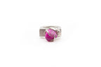 RIXA ring featuring pink onyx stone set in sterling silver handcrafted frame