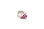 RIXA ring featuring pink onyx stone set in sterling silver handcrafted frame