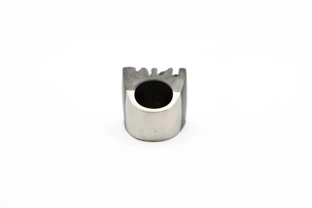"MYRIA hand-carved sterling silver ring with unique geometrical design