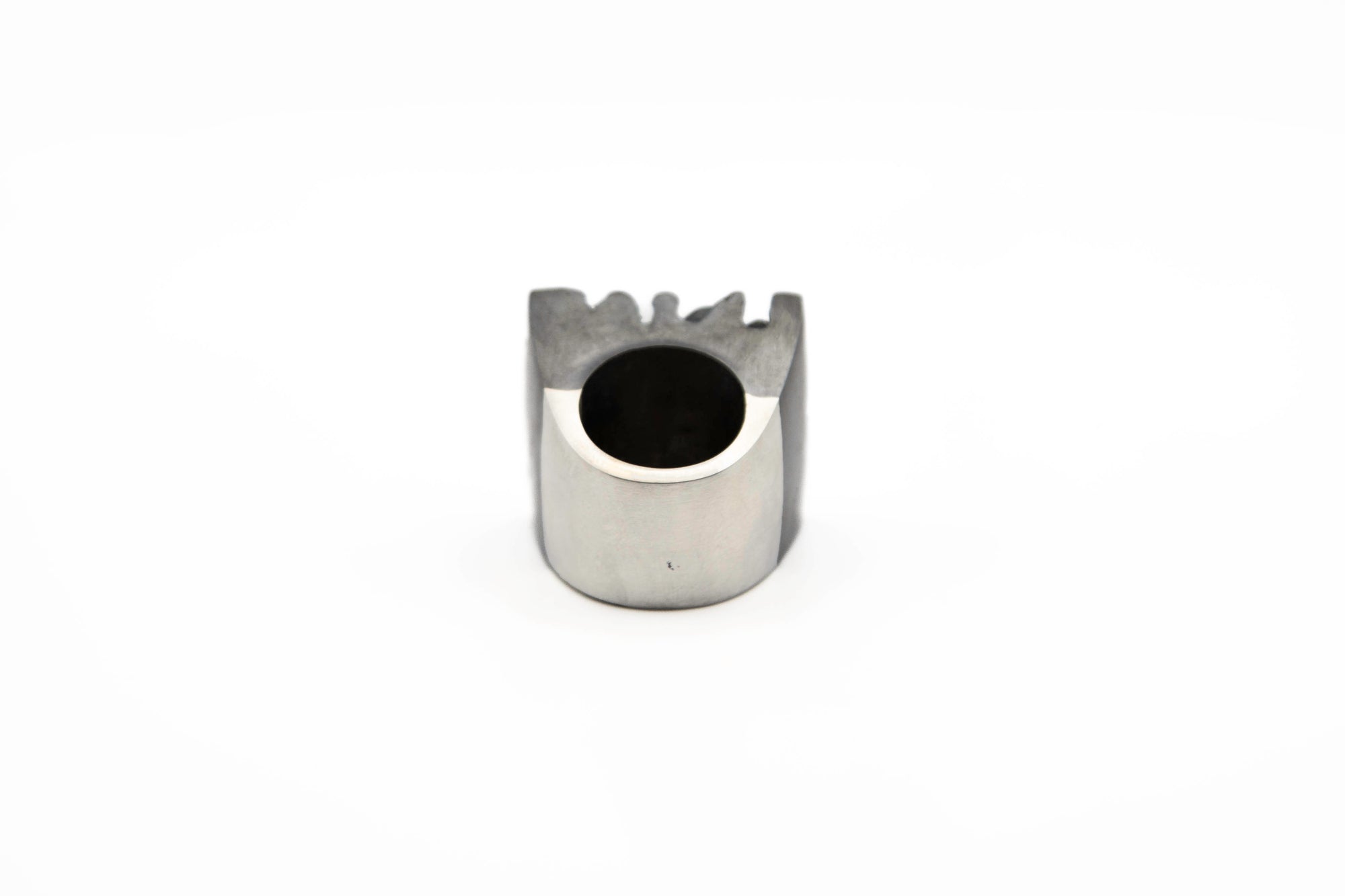 "MYRIA hand-carved sterling silver ring with unique geometrical design