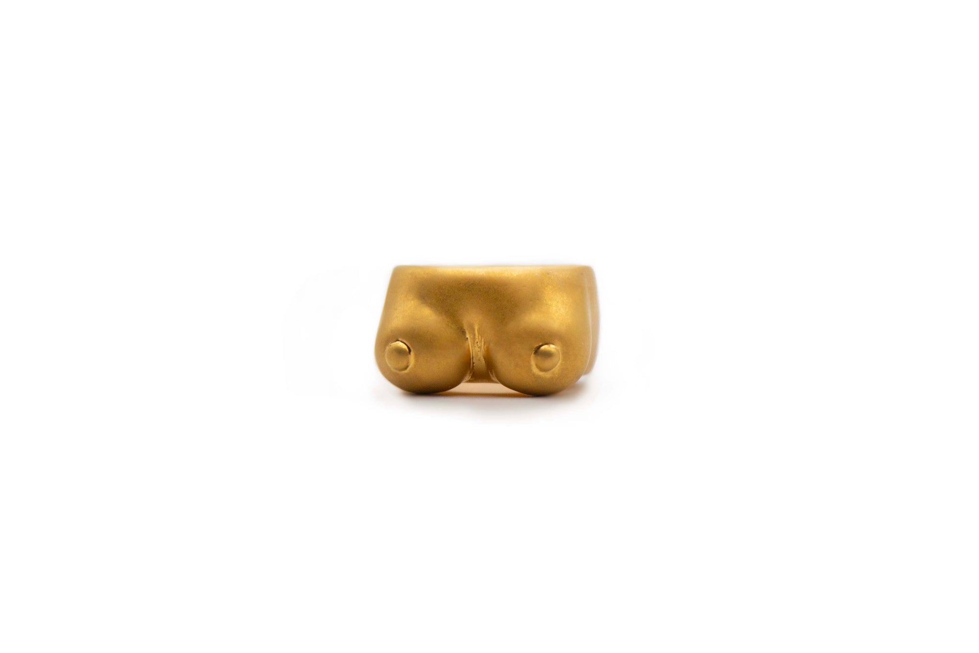 SILHOU - GOLD hand-carved 24K gold-plated brass ring featuring human silhouette design