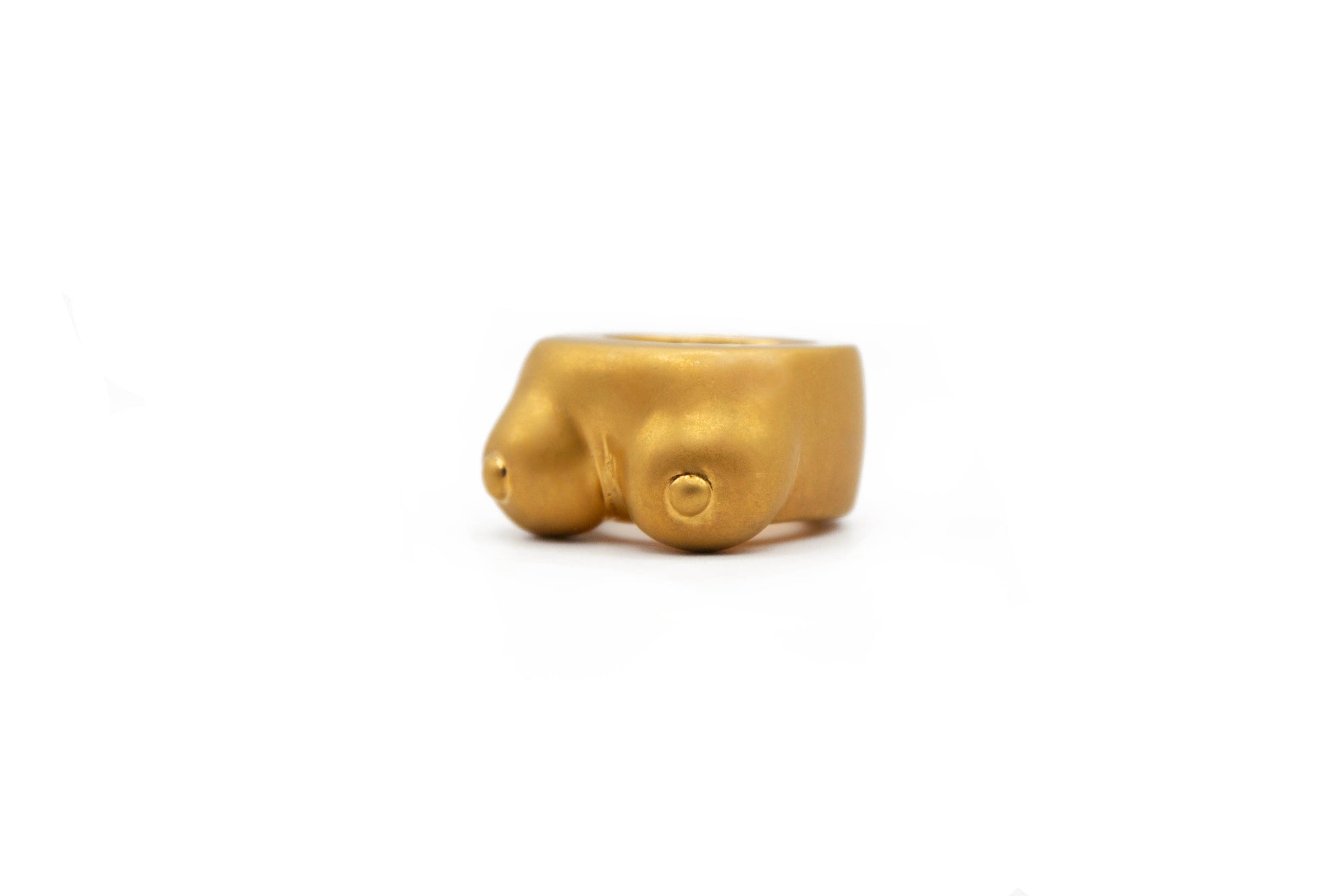 SILHOU - GOLD hand-carved 24K gold-plated brass ring featuring human silhouette design