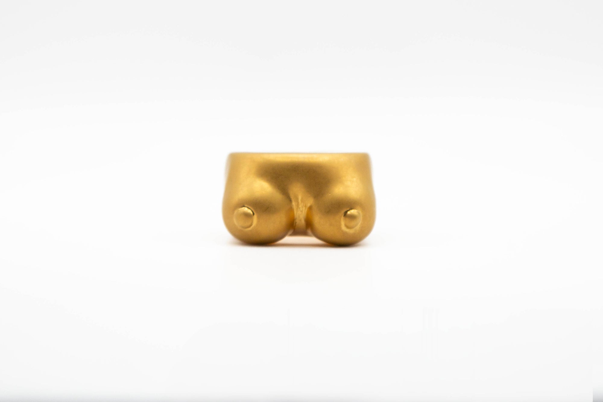 SILHOU - GOLD hand-carved 24K gold-plated brass ring featuring human silhouette design