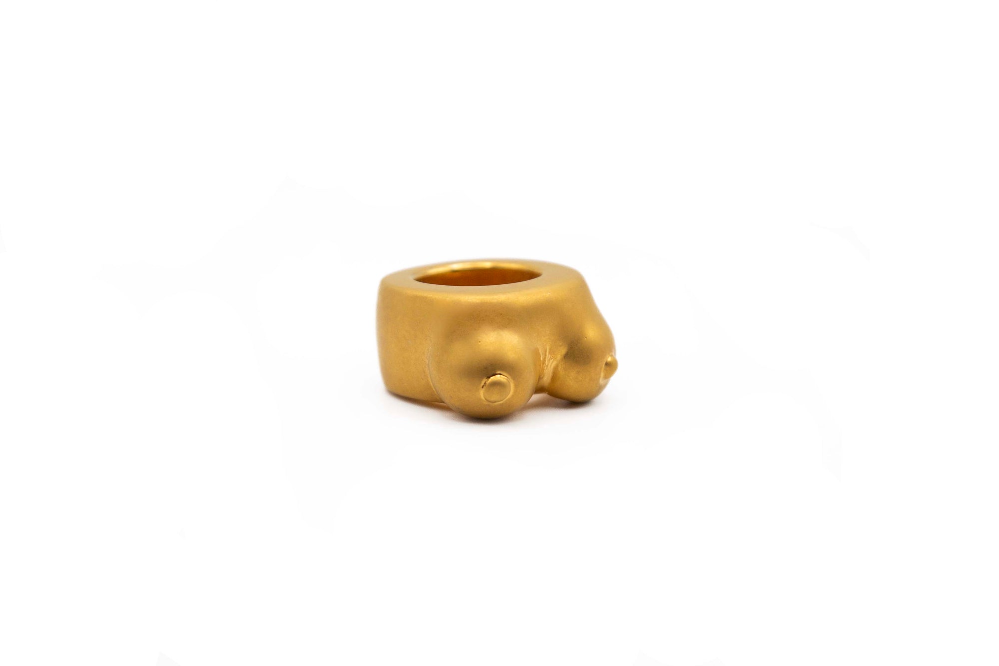SILHOU - GOLD hand-carved 24K gold-plated brass ring featuring human silhouette design