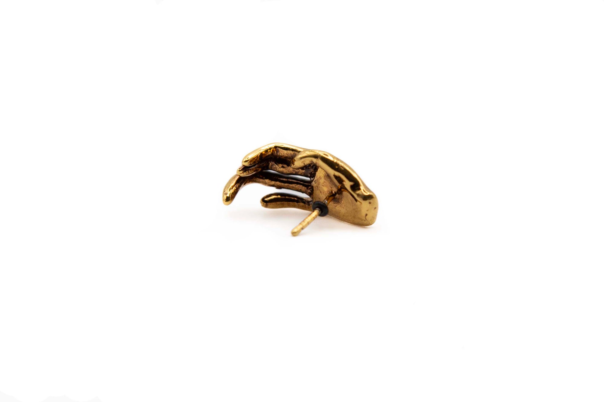 Close-up of ECHO earrings showing the back of the hand