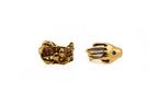 ECHO hand-carved 24K gold-plated brass earrings with asymmetrical design