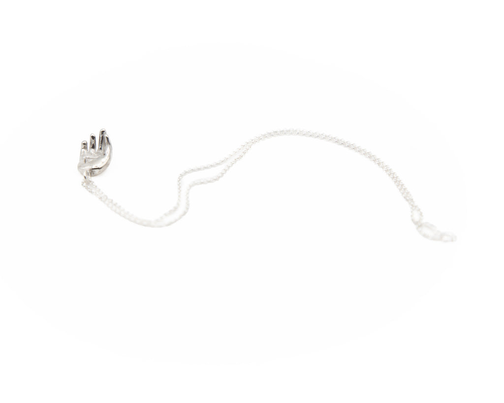 hand-shaped pendant, 925 sterling silver, handmade
