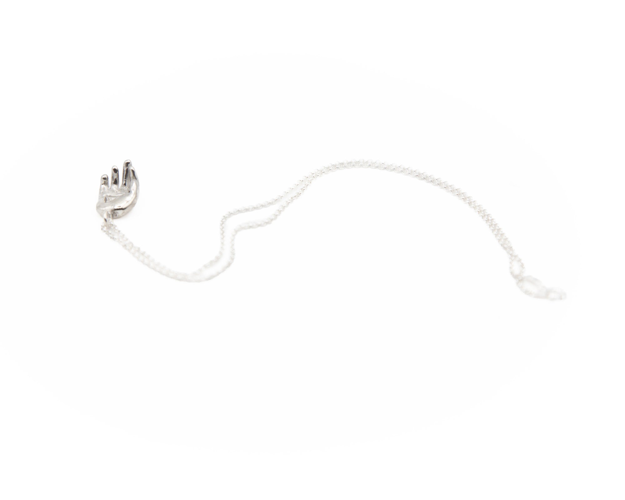 hand-shaped pendant, 925 sterling silver, handmade