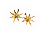 Sun-shaped, Hand-carved, 24K gold-plated 925 sterling silver earrings