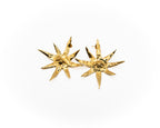 Hand-carved, 24K gold-plated 925 sterling silver earrings