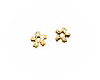 Flower-shaped earrings, gold, 925 sterling silver, hand-made