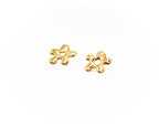 Flower-shaped earrings, gold, 925 sterling silver, hand-made