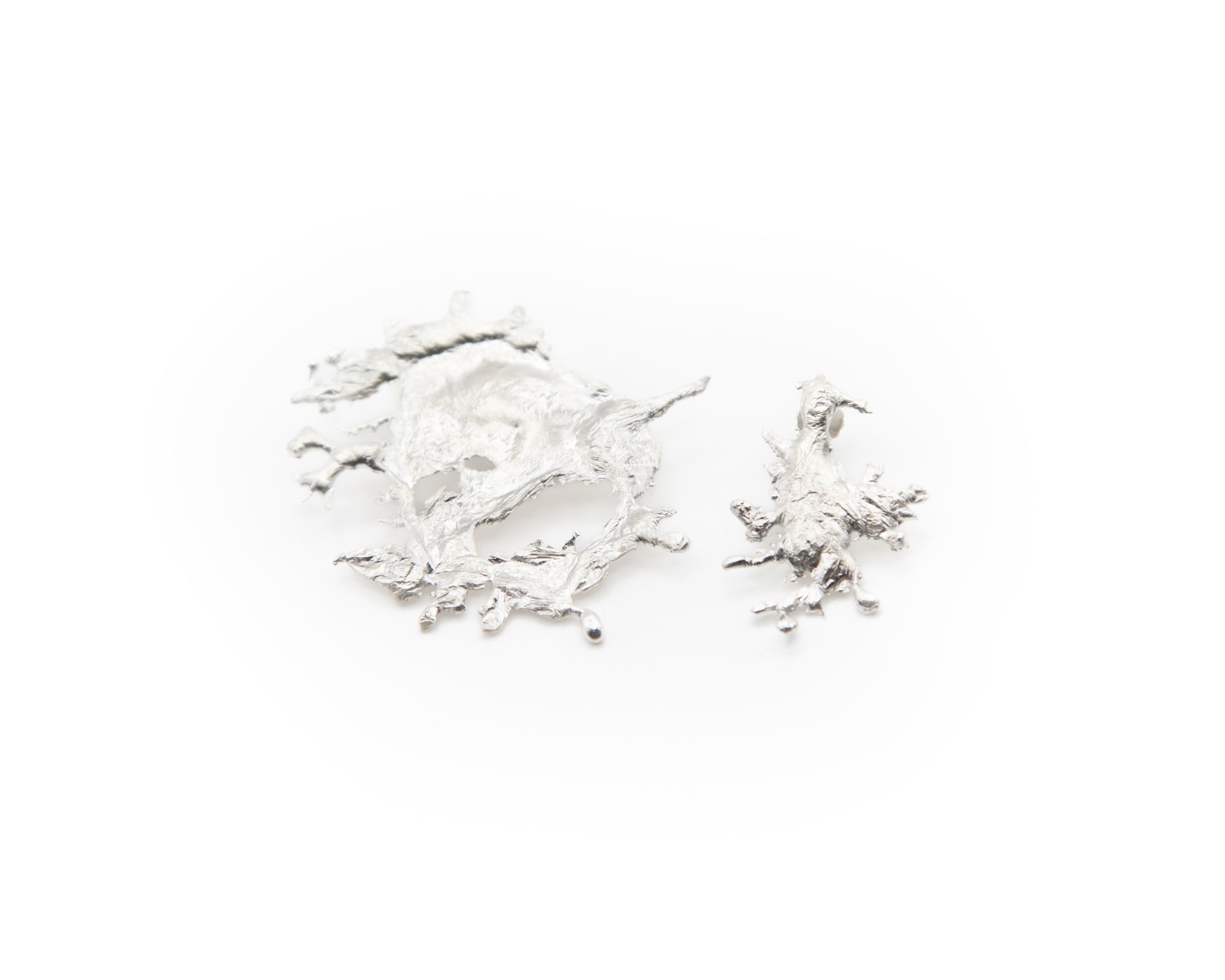 handmade 925 ct sterling silver earrings inspired by the neural pathways of the brain.
