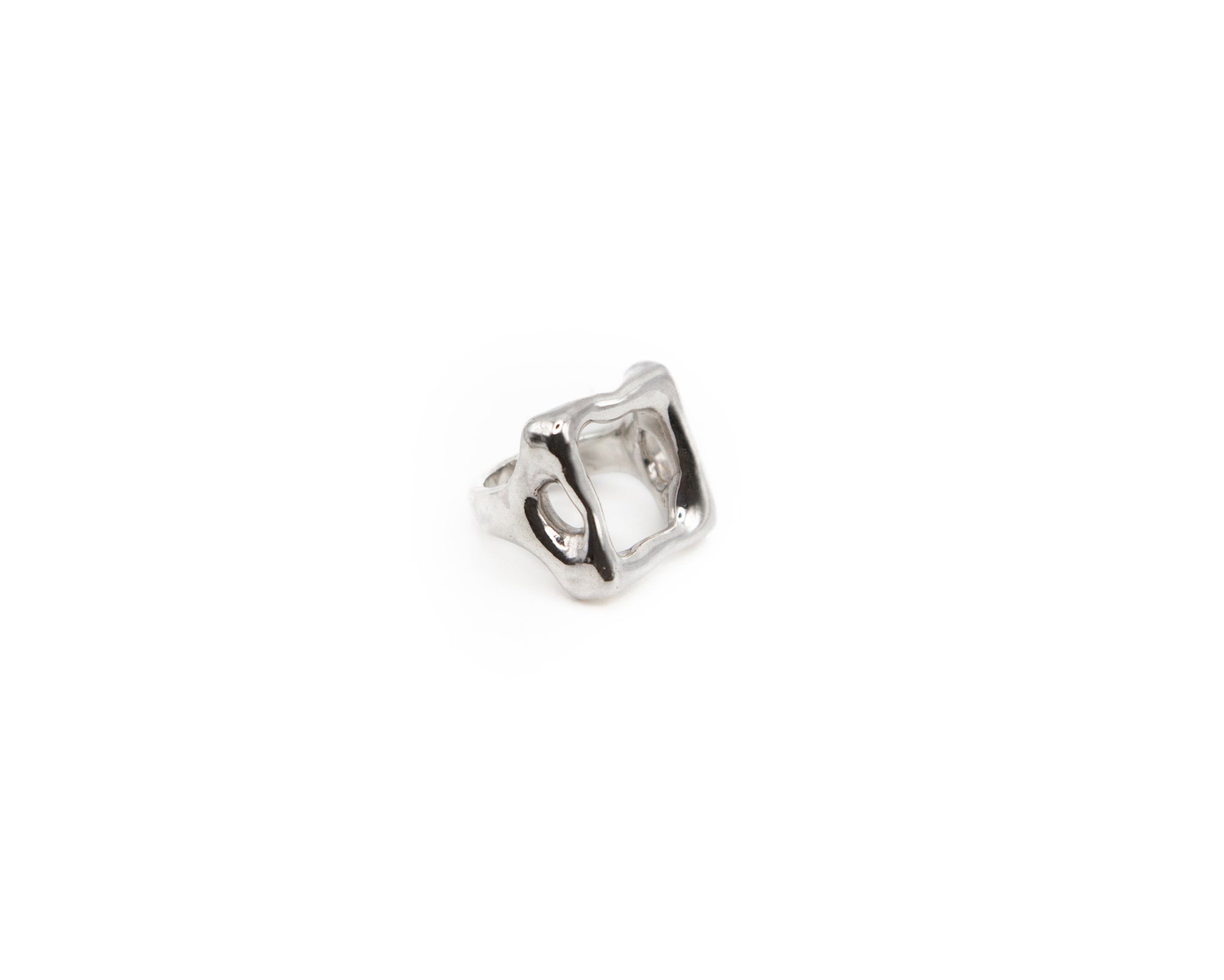 organic shaped ring, hand-carved in 925 sterling silver