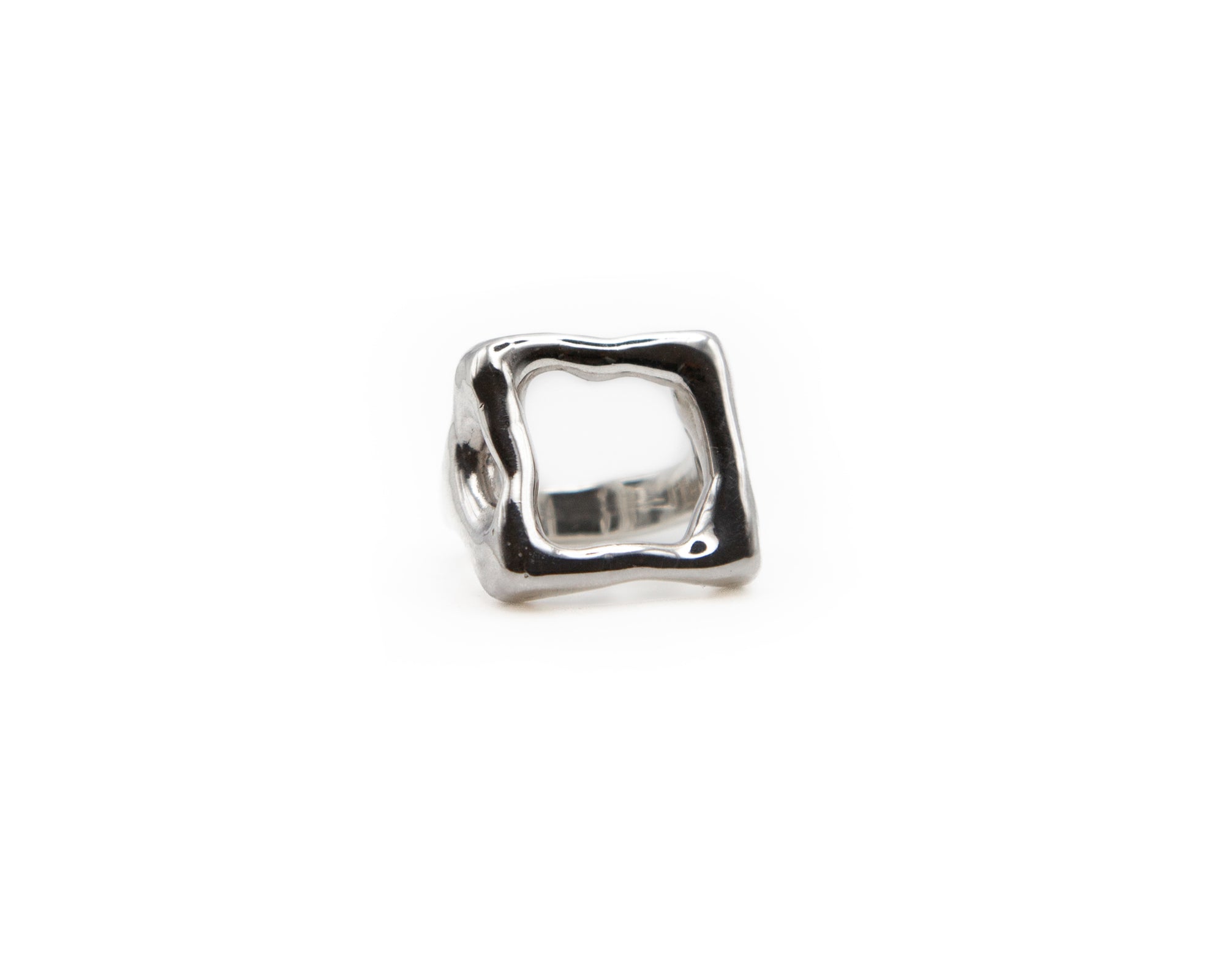 organic shaped ring, hand-carved in 925 sterling silver