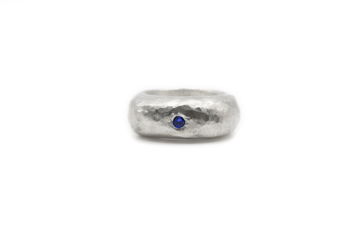 AZURE handmade sterling silver ring with divine protection symbolism
