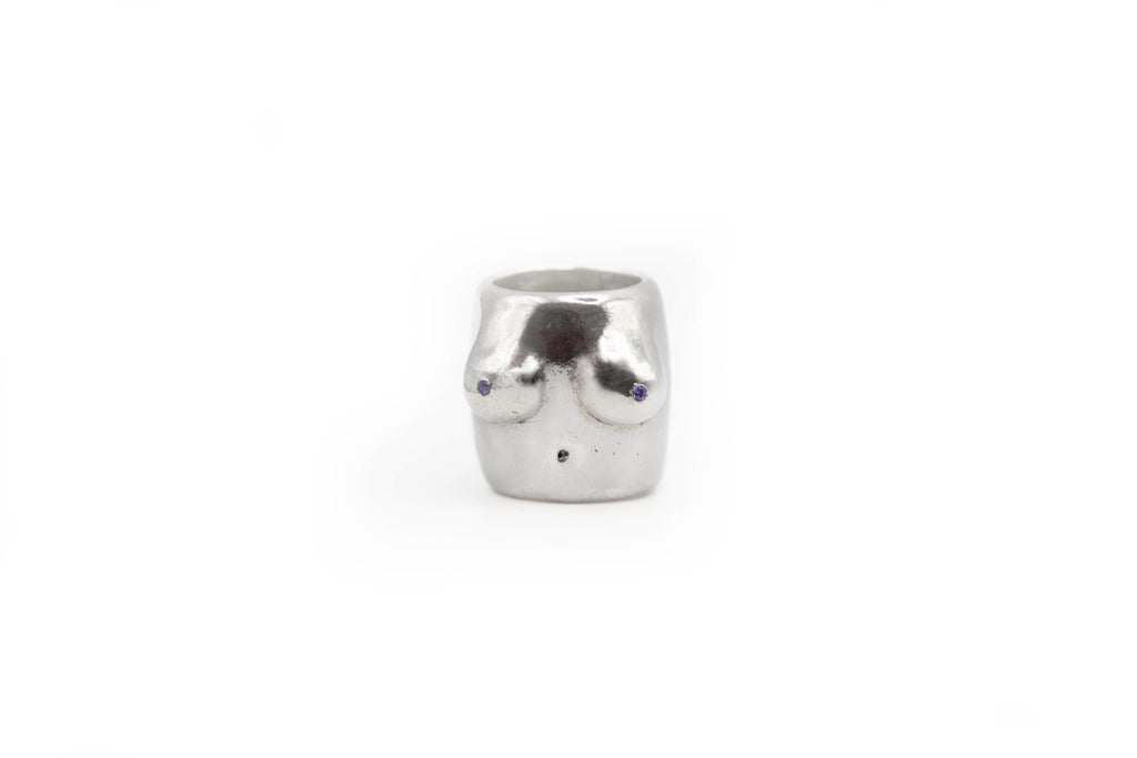 BODHI II hand-carved 925 sterling silver ring celebrating body positivity