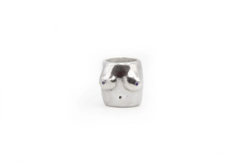 BODHI II hand-carved 925 sterling silver ring celebrating body positivity