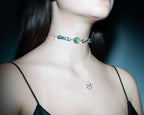 irregular, artsy small choker, hand-crafted in 925 sterling silver and paired with pendant