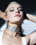 irregular and bold hand-made choker in 925 sterling silver