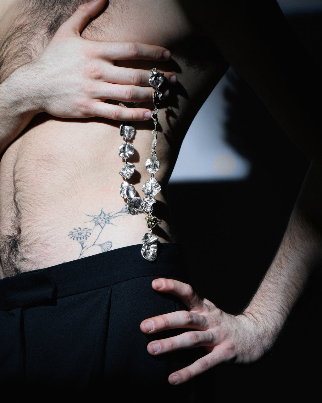 925 sterling silver necklace + pyrite stone.