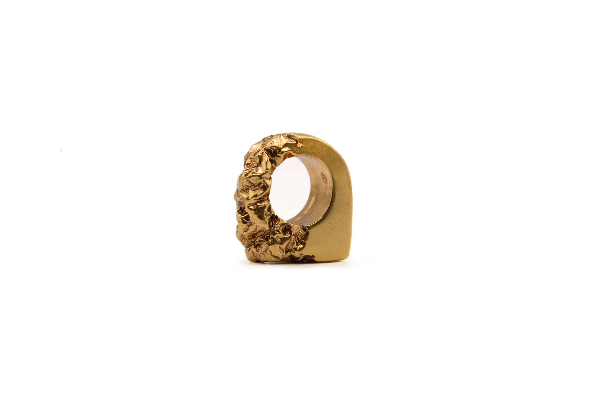 DUALITÁ handmade 24K gold-plated brass ring showing duality concept