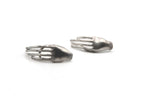 WHISPERING HANDS hand-carved 925 sterling silver earrings inspired by silent communication