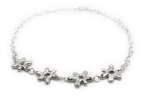 Close-up of BLOOM BLOOM choker showing organic floral motifs
