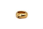 FEYNE ring, 24K gold-plates brass, red tourmaline stone, golden summit, lateral view