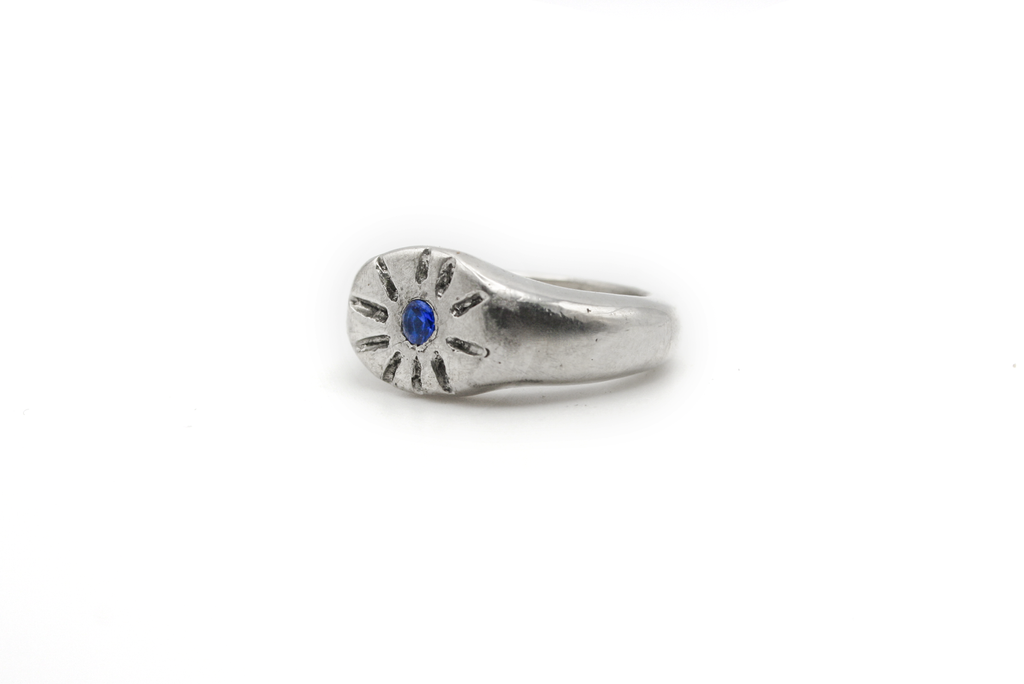 SUN SPLASH hand-carved 925 sterling silver ring inspired by ocean sunrise