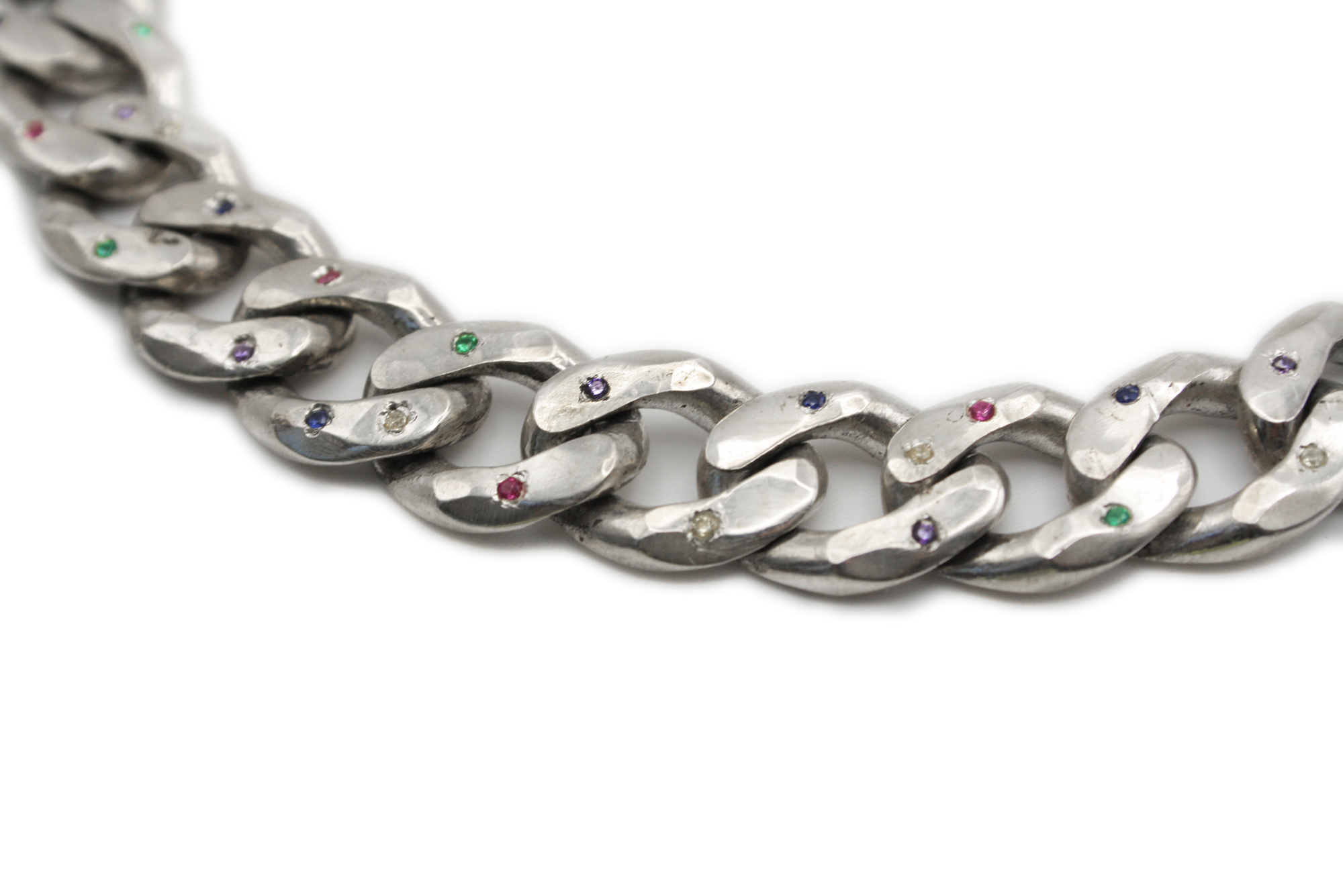 CONCRETE JUNGLE 925 sterling silver cuban chain with zircon stones