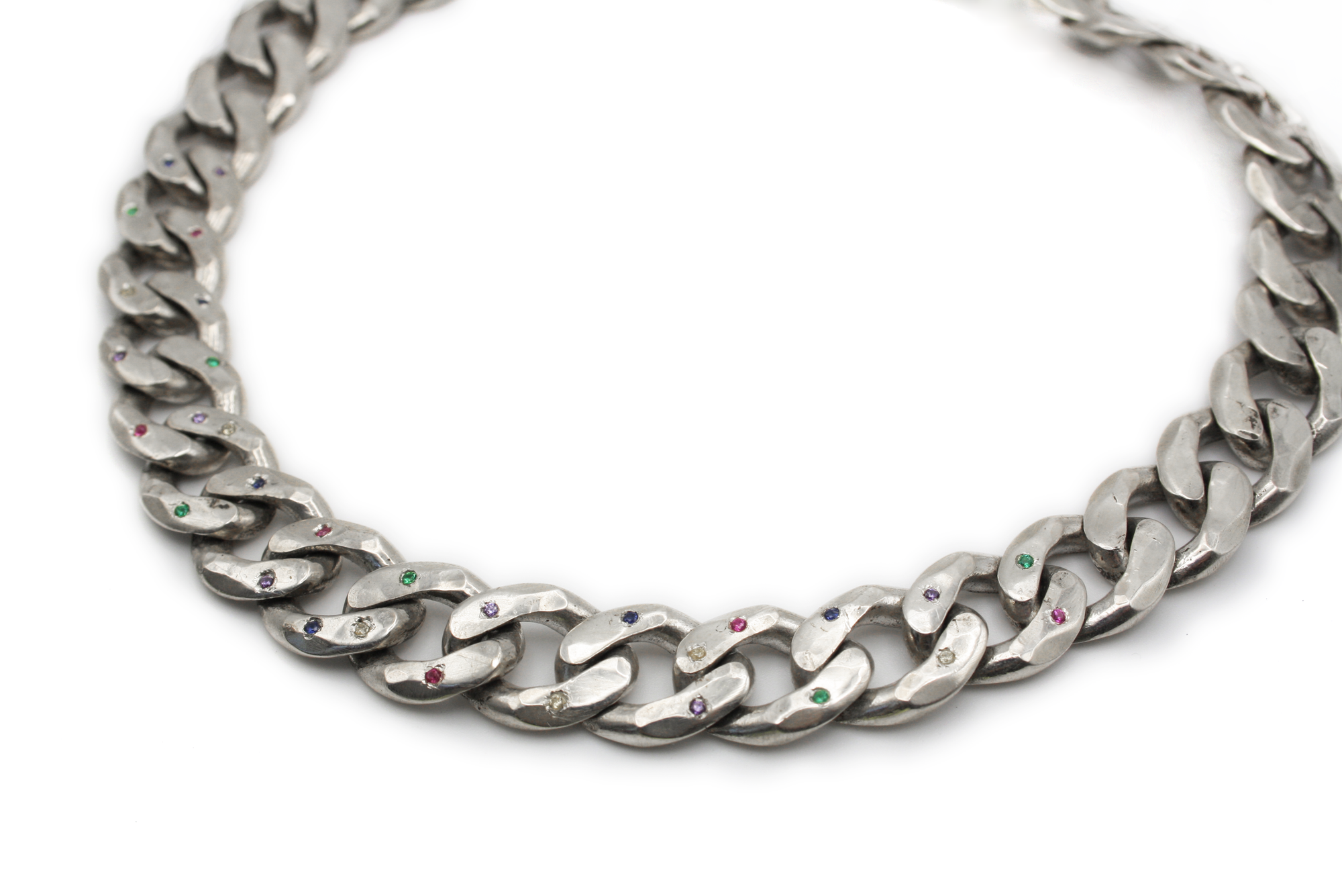 CONCRETE JUNGLE 925 sterling silver cuban chain with zircon stones