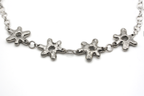 Detail shot of BLOOM BLOOM choker's sterling silver craftsmanship and botanical design