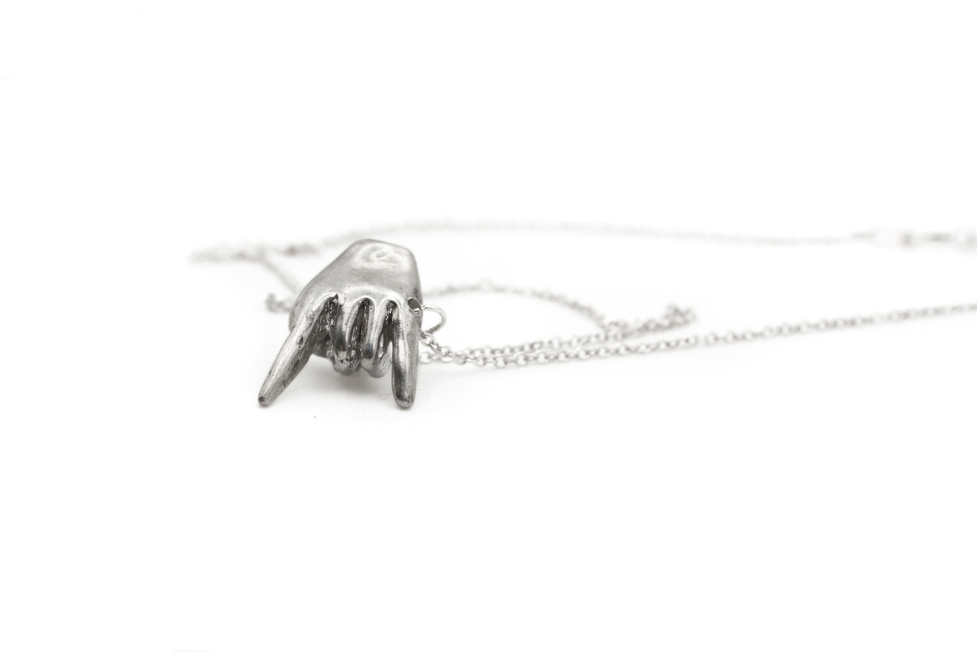 STAGE DIVE hand-carved 925 sterling silver necklace with rock-and-roll design