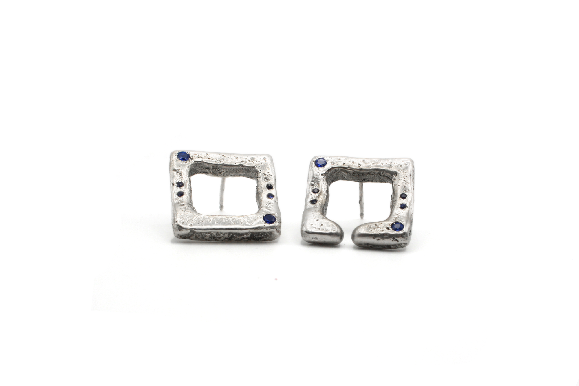 CONTINUUM hand-carved 925 sterling silver earrings with Hindu symbolism