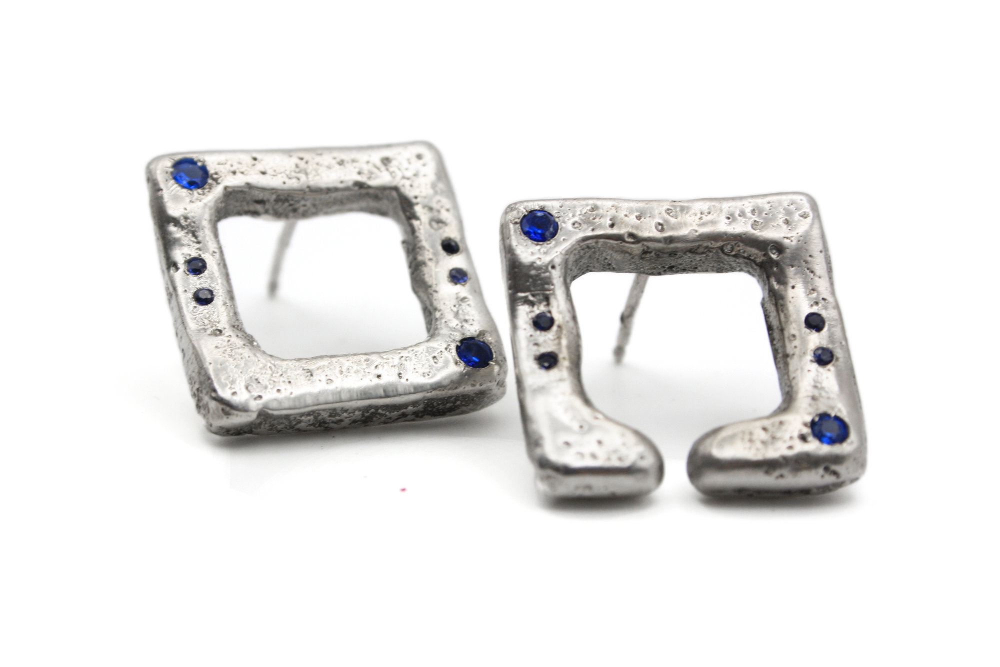 CONTINUUM hand-carved 925 sterling silver earrings with Hindu symbolism