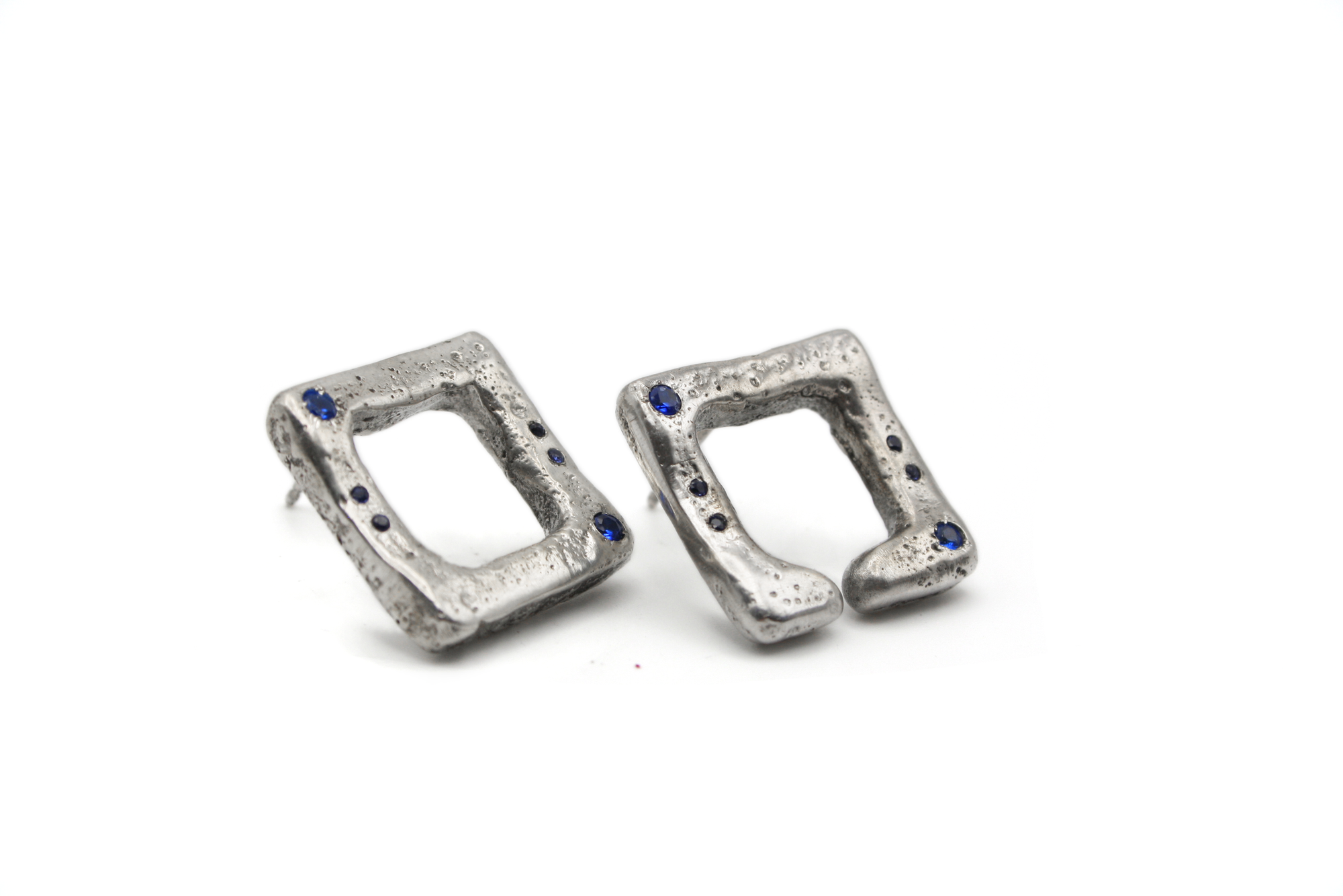 CONTINUUM hand-carved 925 sterling silver earrings with Hindu symbolism