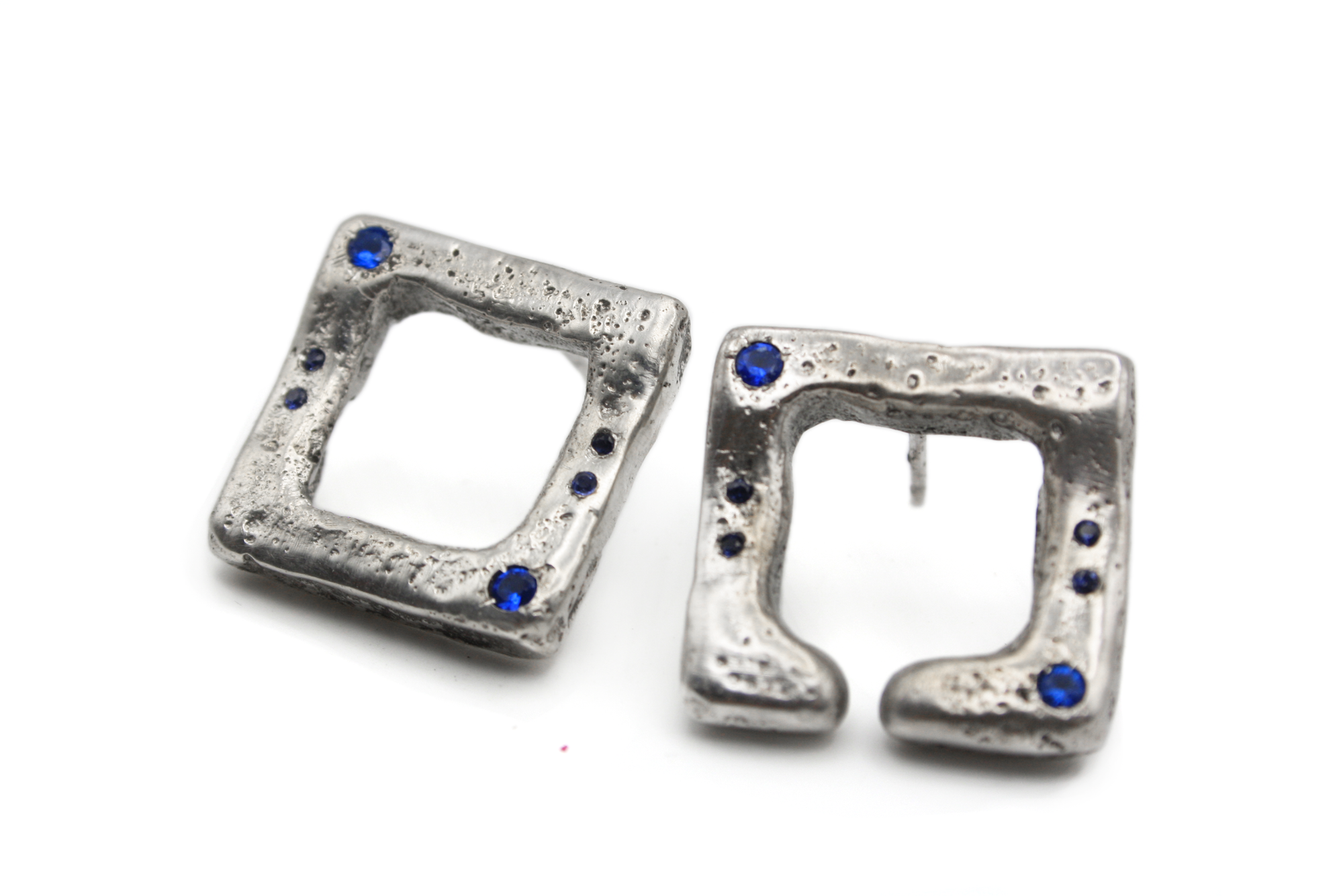 CONTINUUM hand-carved 925 sterling silver earrings with Hindu symbolism