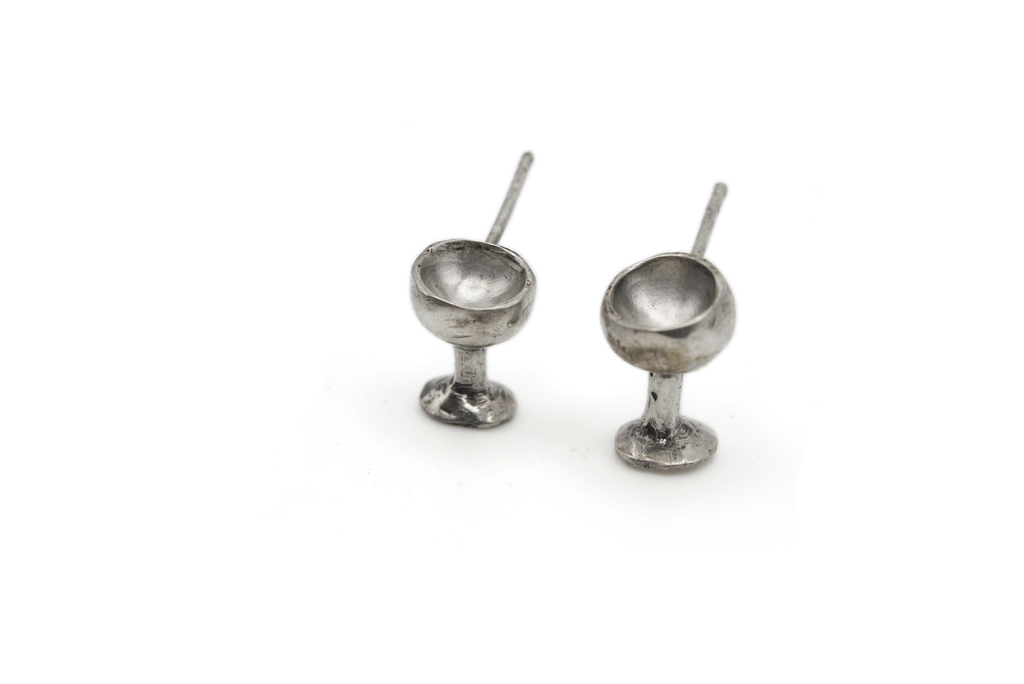 SIP & REVEAL hand-carved 925 sterling silver earrings. for wine lovers.