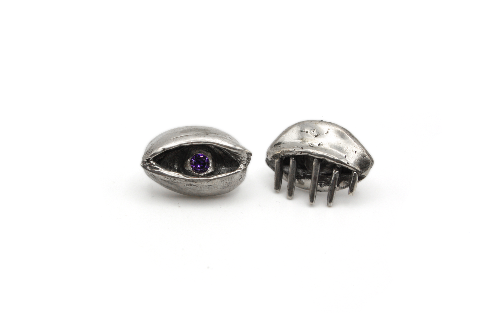 EYES WIDE SHUT hand-carved 925 sterling silver earrings inspired by Kubrick film