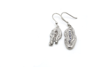 EUPHORIA hand-carved 925 sterling silver earrings with blue zirconcs stones