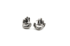 Close-up of UNION earrings showing inclusion and unity design